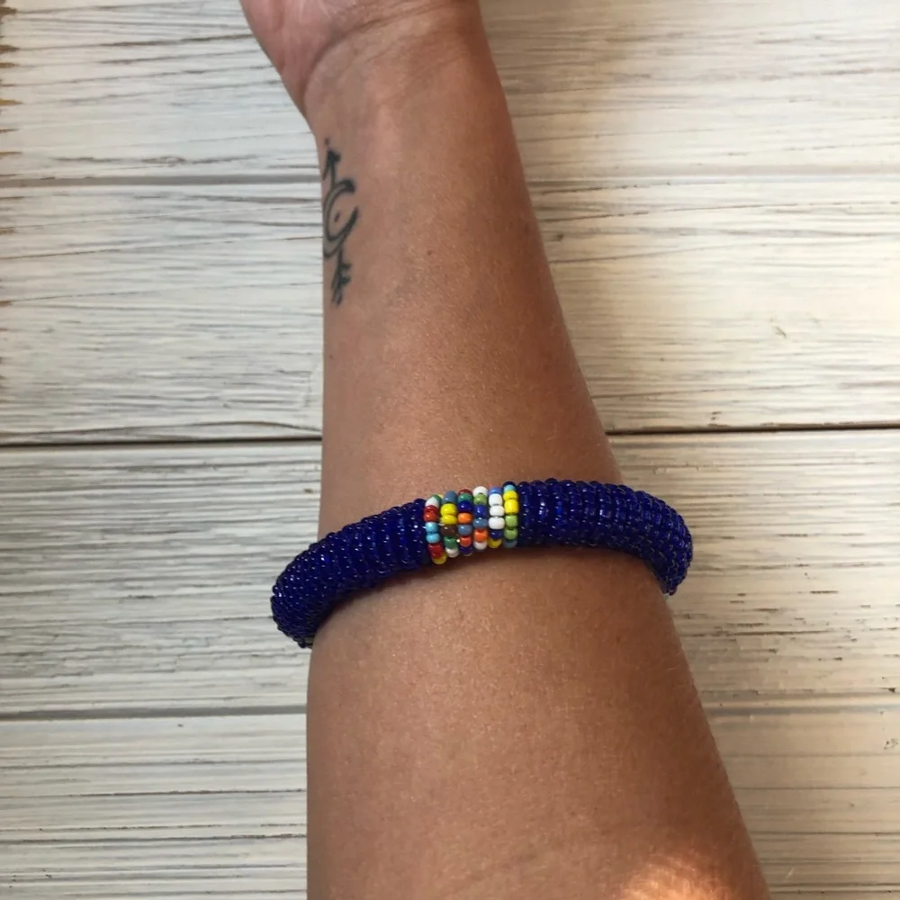 Vintage Native American Bead Cuff Bracelet